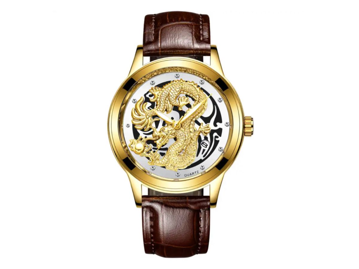 3D Dial Leather Watch